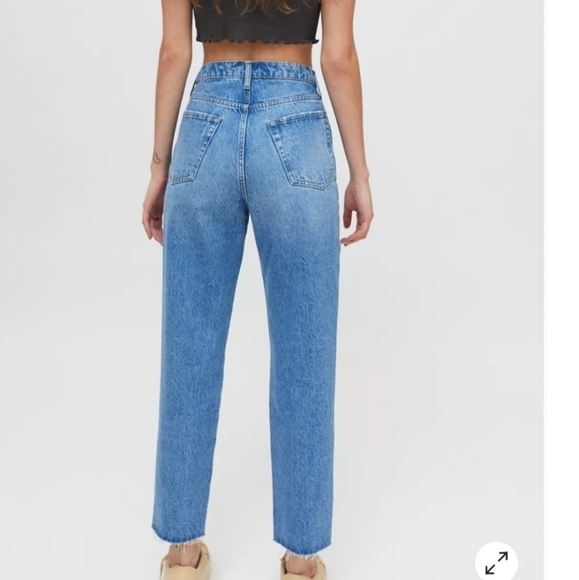 UO BDG high waist slim straight jeans light wash distressed size 27 - Picture 3 of 14